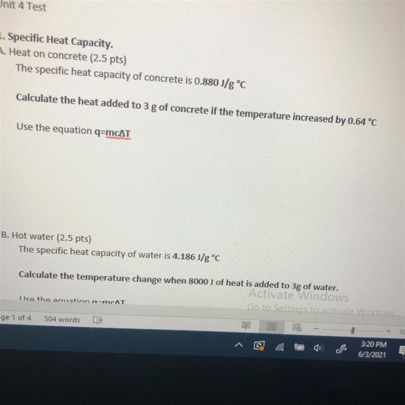 The specific heat capacity of concrete is 0.880 J/g °C Calculate the heat added to-example-1