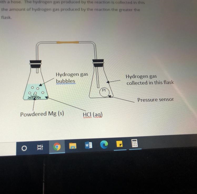 An investigation is conducted into how the mass of magnesium metal reacting with hydrochloric-example-1