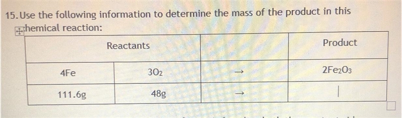 What is the mass of the product of 111.6g and 48g-example-1