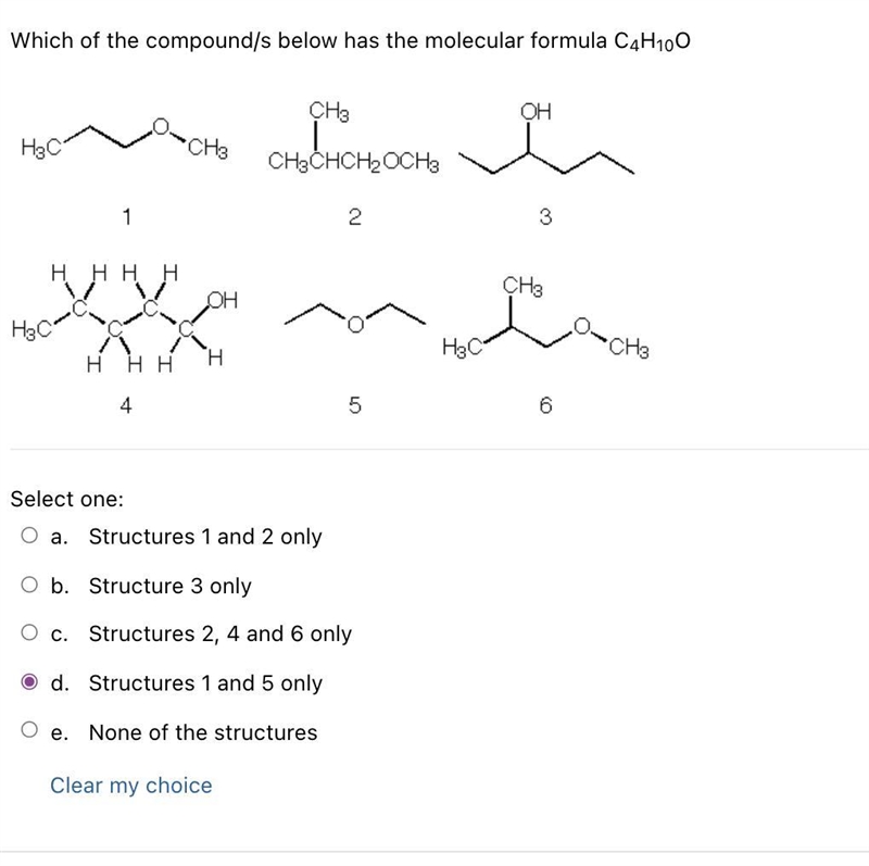 Which of the following have the molecular formula C4H10O?-example-1