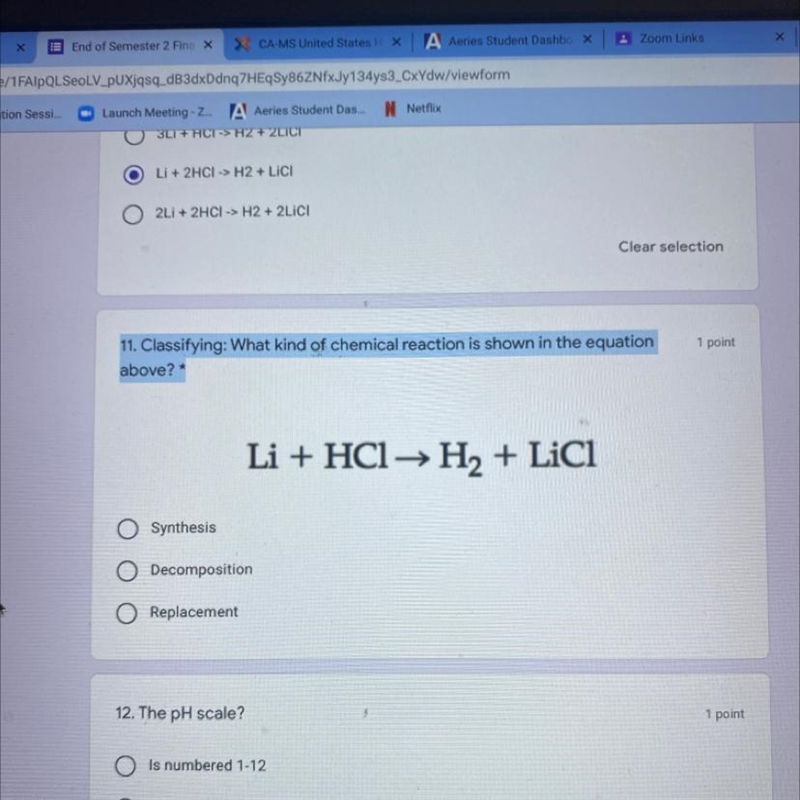 Li + HCl → H2 + Lici-example-1