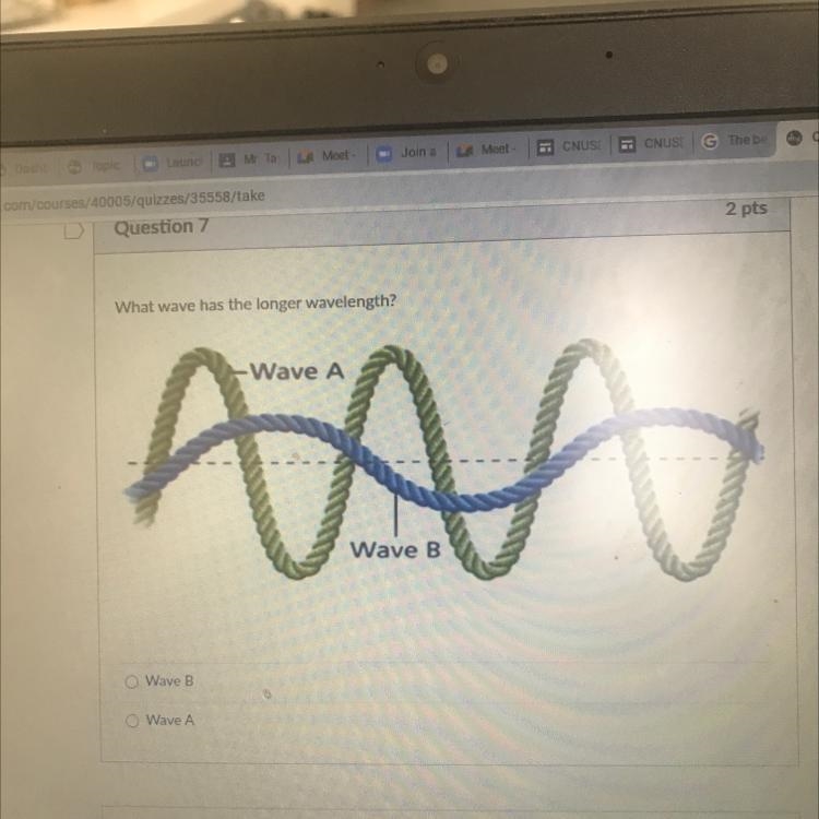 What wave has the longer wavelength-example-1