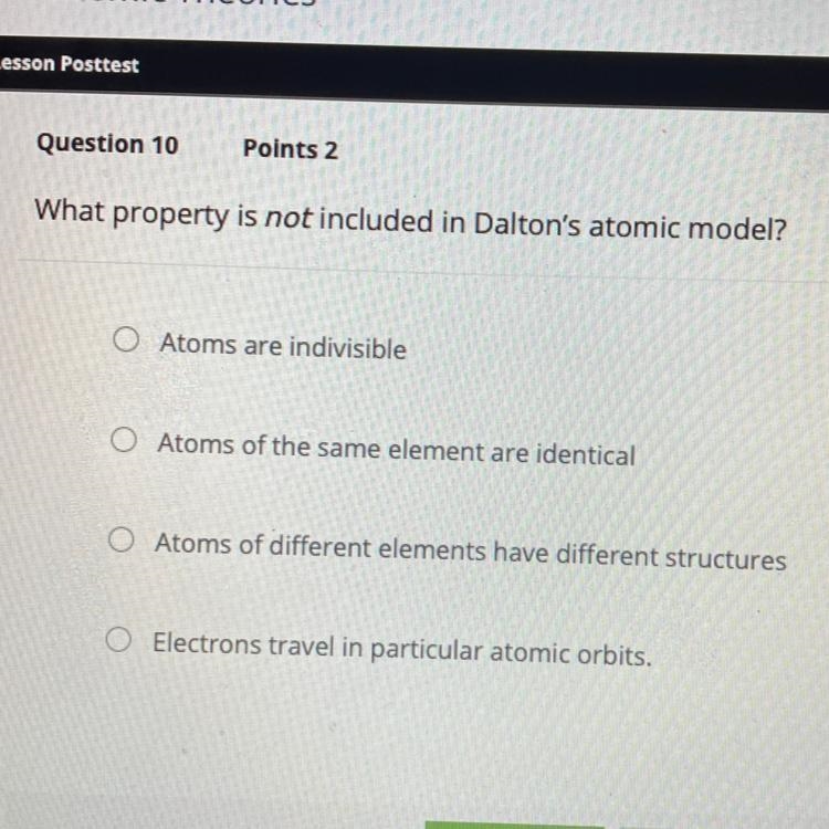 What property is not included in Dalton’s atomic model ?-example-1