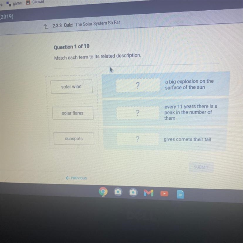 Match each term to its related description-example-1