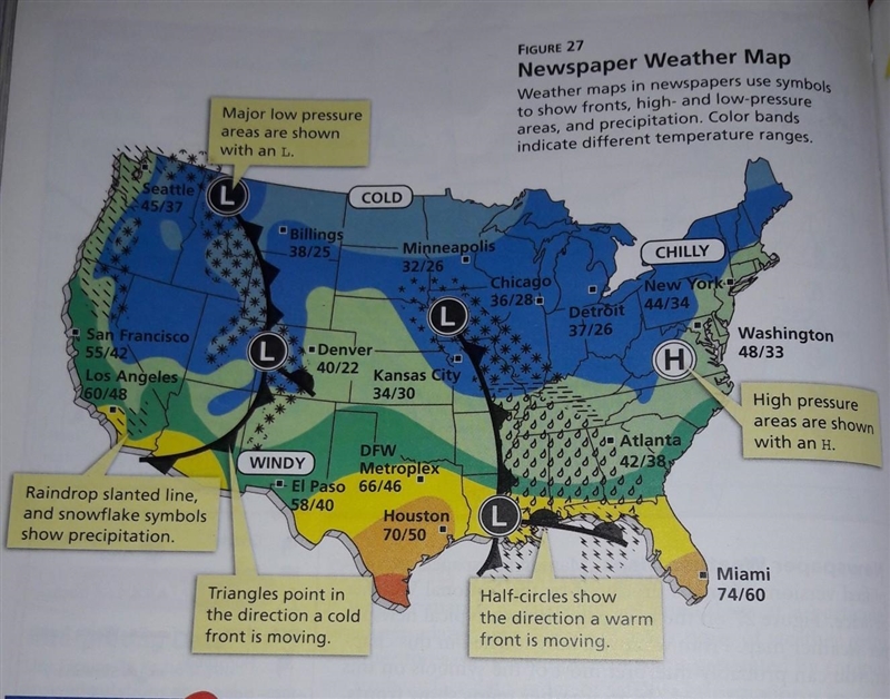 Pls help mee According to figure 27, what is the weather like in Chicago? How might-example-1