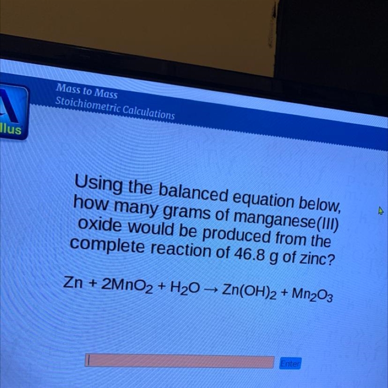 Using the balanced equation below, how many grams of manganese(III) oxide would be-example-1