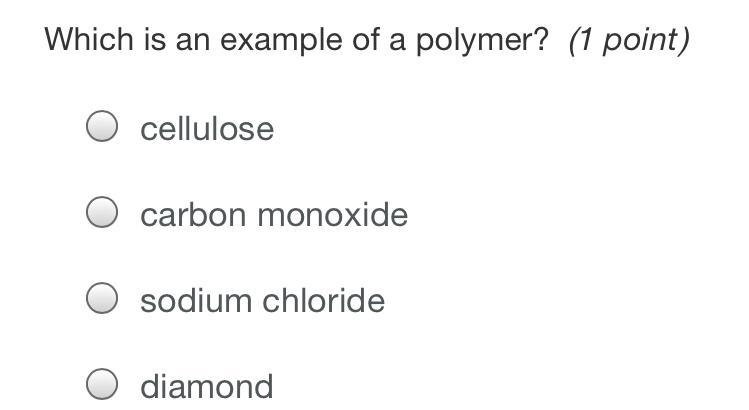 Which is an example of a polymer?-example-1