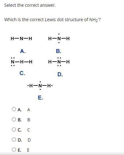 Which is the correct Lewis dot structure of NH2-?-example-1