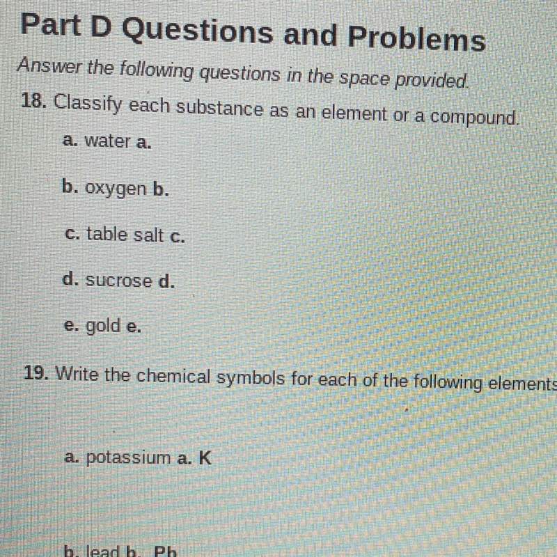 Part D Questions and Problems Answer the following questions in the space provided-example-1