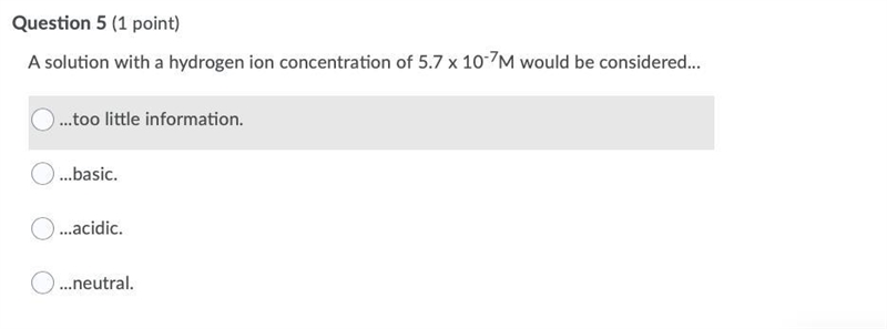 Please Help :))) "A solution with a concentration of 5.7 x 10^-7M would be considered-example-1