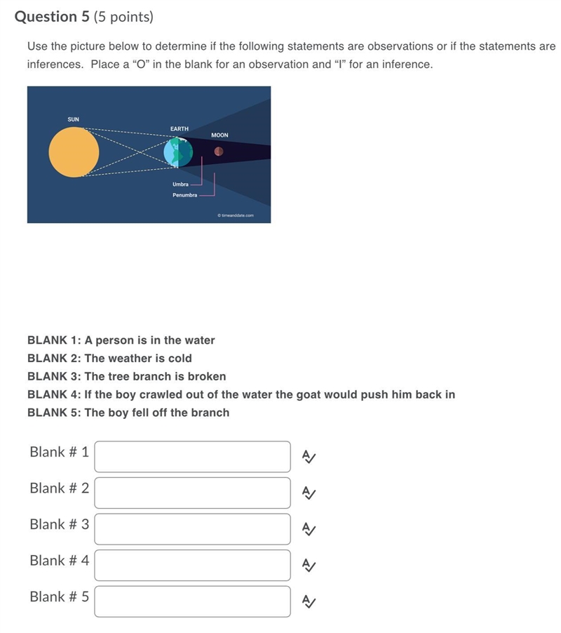 Question 5 (5 points) Use the picture below to determine if the following statements-example-1