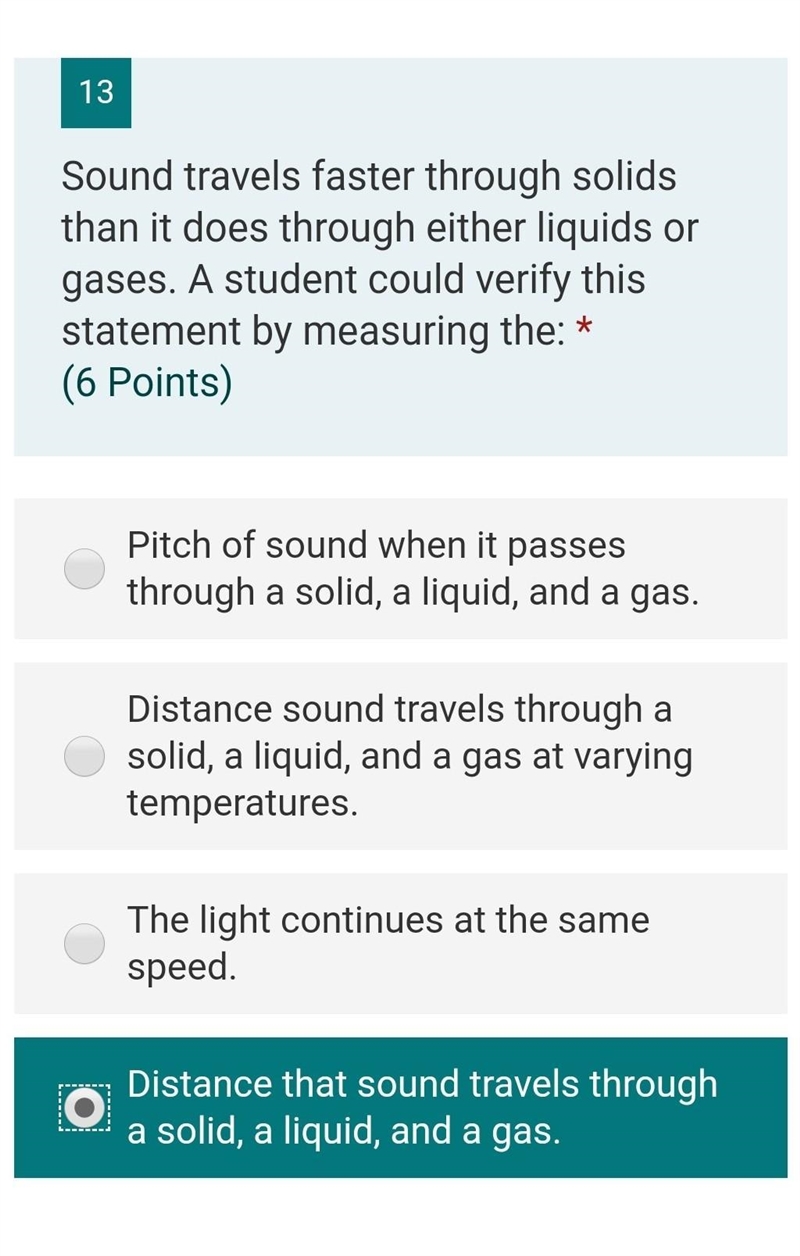 PLS HELP Sound travels faster through solids than it does through either liquids or-example-1