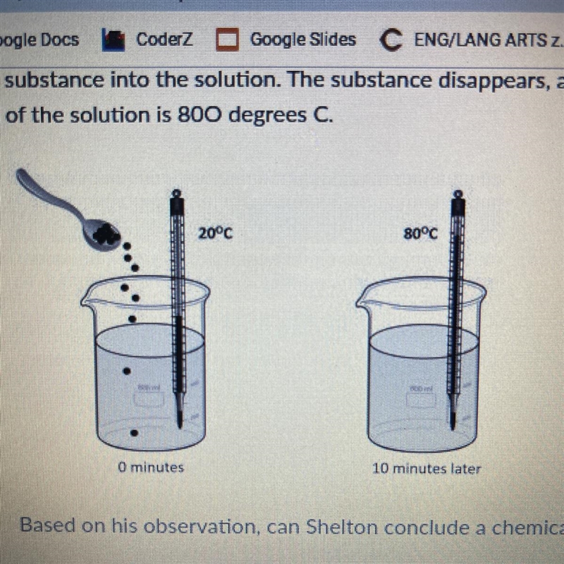 Shelton measures a temperature of a solution to be 20O degrees C and stirs 5 grams-example-1