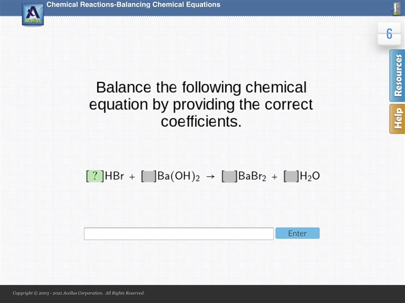 Balance the following chemical equation by providing the correct coefficients. I’ll-example-1