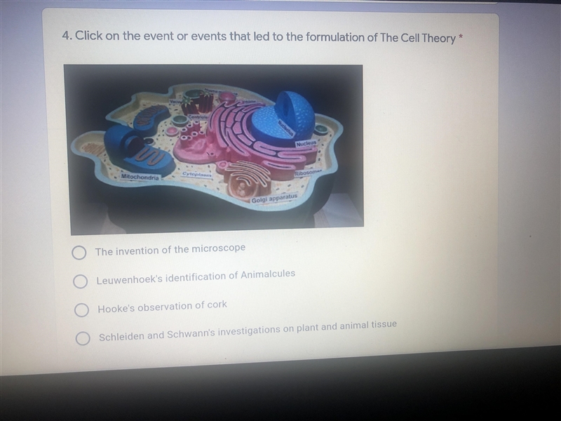 Click on the event or events that led to the formulation of the cell theory-example-1