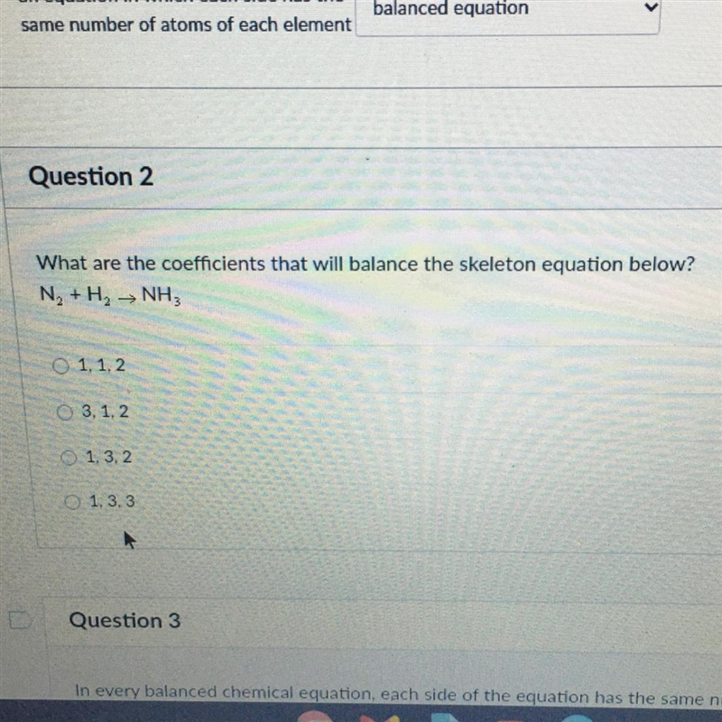 What are the coefficients that will balance the skeleton equation below? N, + H2 H-example-1