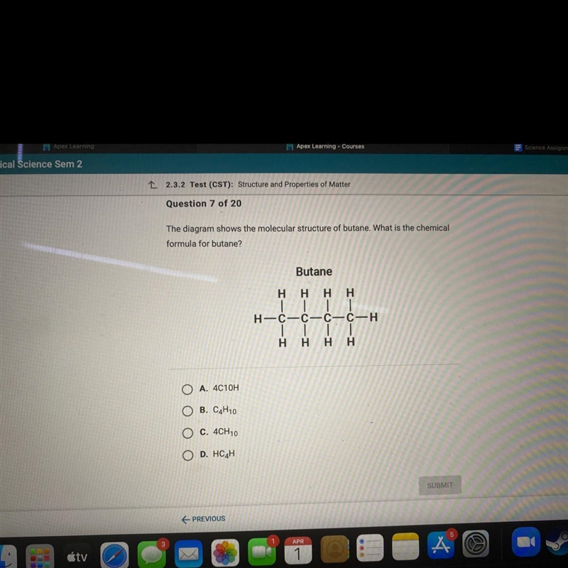 The diagram shows the molecular structure of butane. What is the chemical formula-example-1