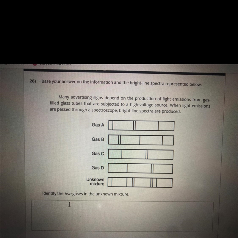 Identify the two gases jn the unknown mixtures.-example-1