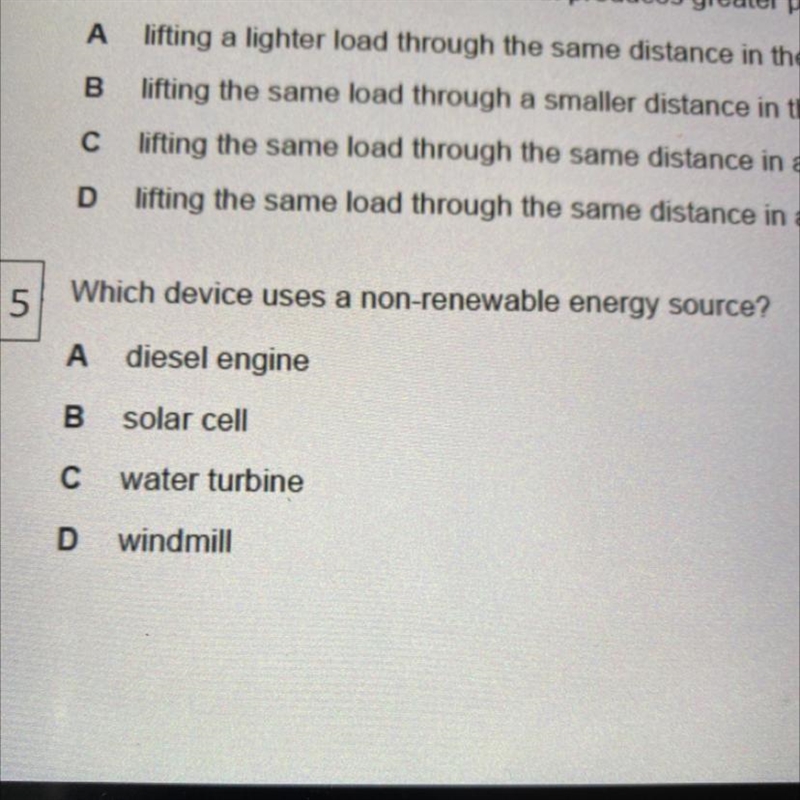 Which device uses on a non-renewable energy saurce?-example-1