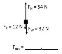 Calculate the net force on the object below. 98 N up 10 N down 10 N up 0 N-example-1