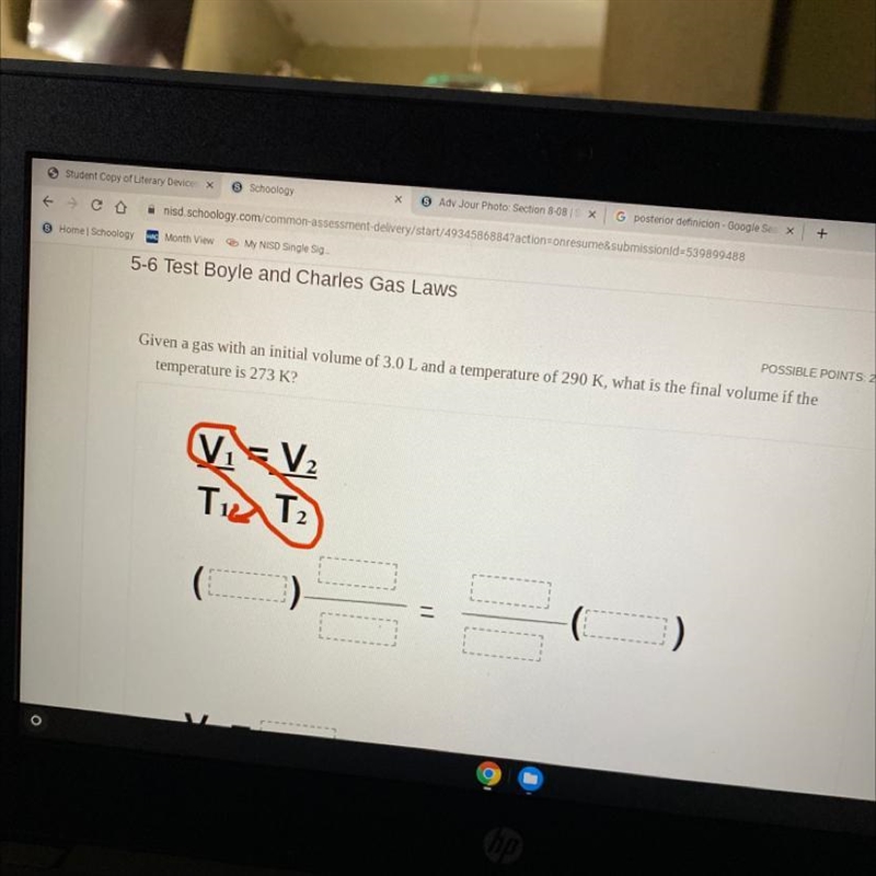 Given a gas with an initial volume of 3.0 L and a temperature of 290 K, what is the-example-1