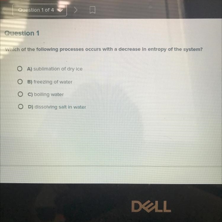 Which of the following processes occurs with a decreaseentropy of the system-example-1