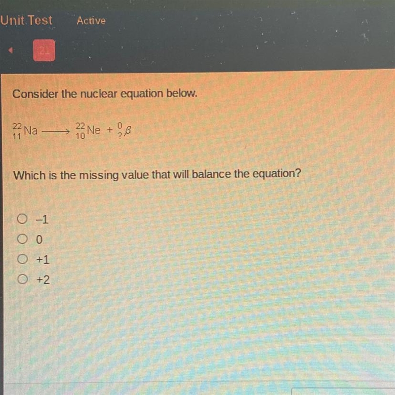 Which is the missing value that will balance the equation? 0-1 0 0 0 +1 O +2-example-1