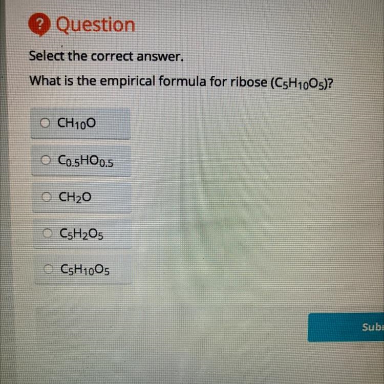 What is the empirical formula for ribose?-example-1