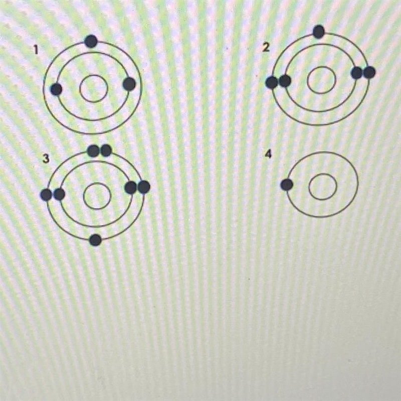 Of four atoms bellow,which two would be in the same group? Sorry that the quality-example-1