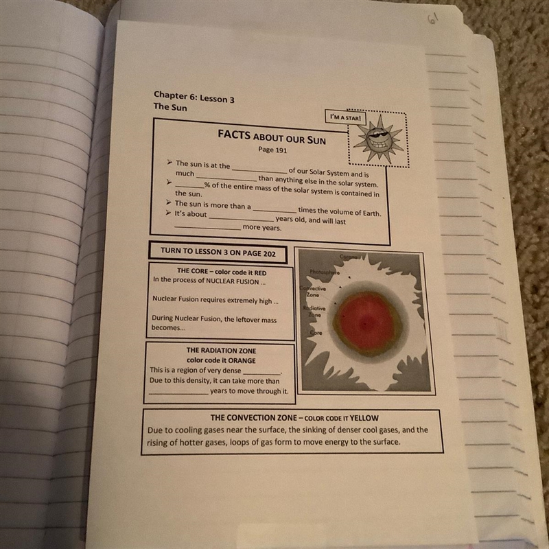 ￼ Can anybody help it 8th grade science about the sun-example-1