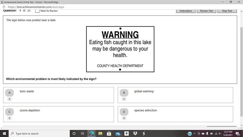 Warning eating fish caught in this lake may be dangerous to your health-example-1