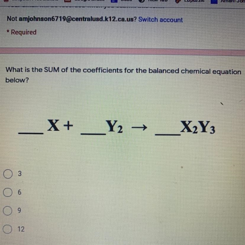 What is the sum of the coefficients for the balanced chemical equation below ?-example-1