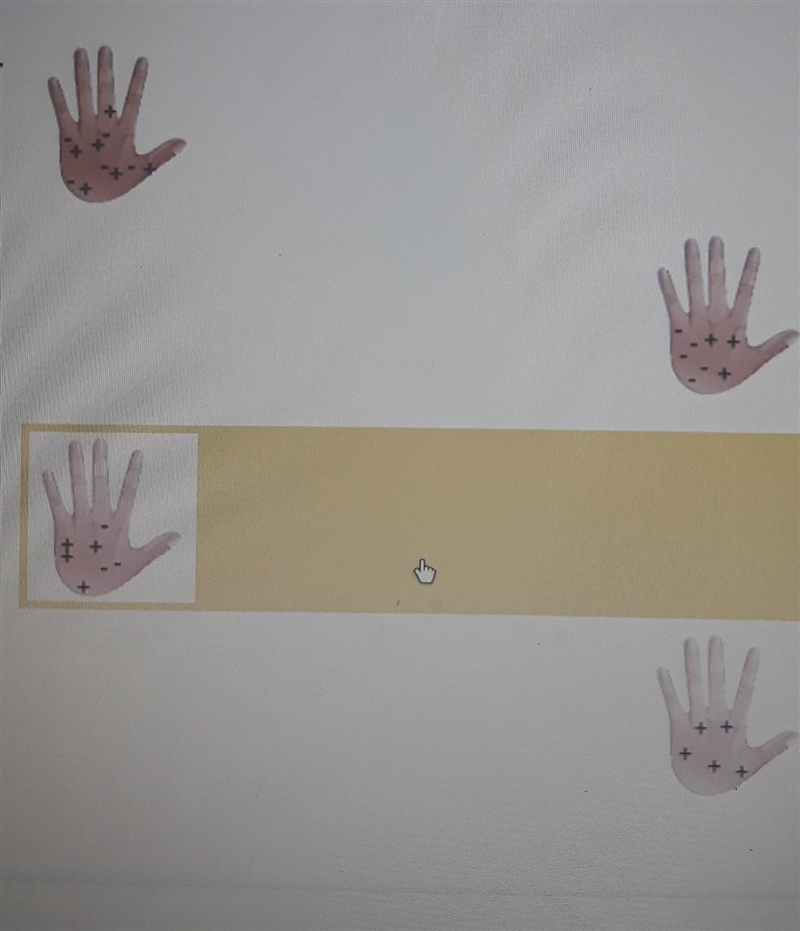 Which hand is negatively charged? Ο Α. OB. Oc. OD. ​-example-1