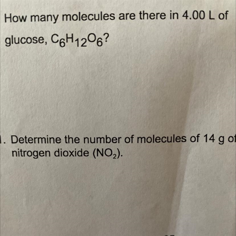 PLEASE HELP QUICK!!! How many molecules are there in 4.00 L of glucose, C6H1206? Please-example-1