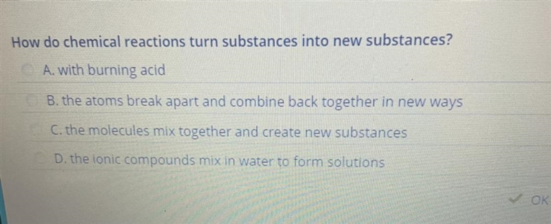 How do chemical reactions turn substances into new substances? help! how do chemical-example-1