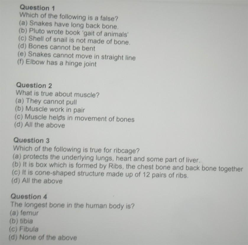 Question 1 Which of the following is a false​-example-1