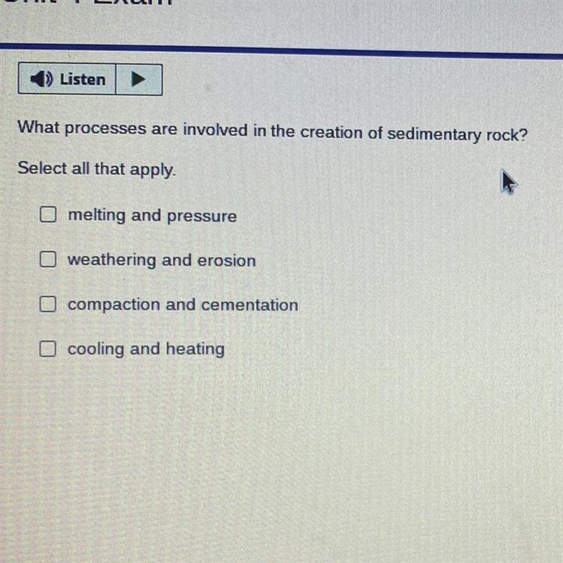 What processes and involved in the creation of sedimentary rock? Please help-example-1