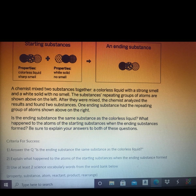 can anyone help me with the question?? “Is the ending substance the same substance-example-1