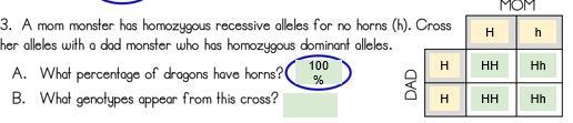 Even more Punnett Squares.-example-1