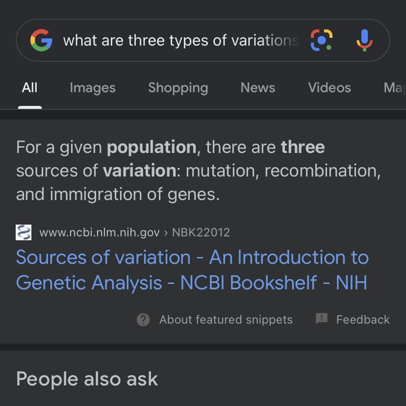 What are three types of variations within populations or species?-example-1