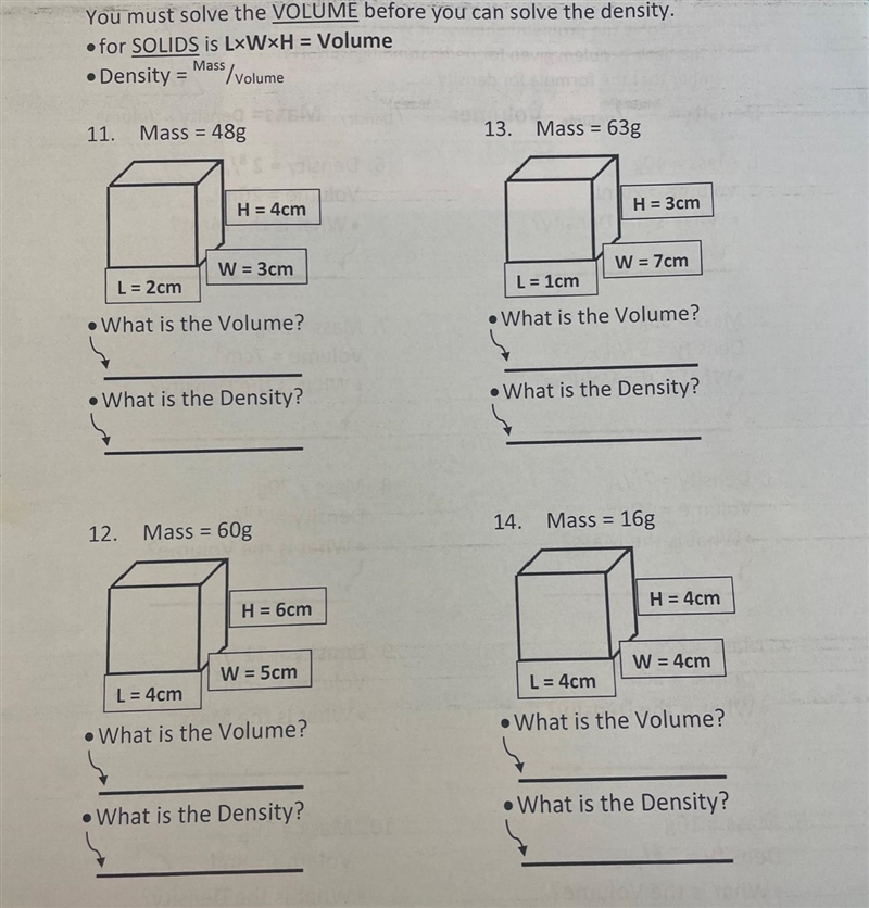 Somebody solve for density please having trouble lol (the 2nd one is density and volume-example-2