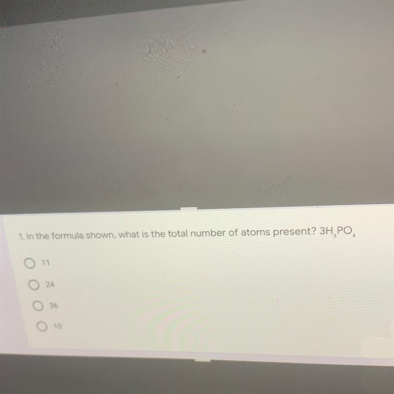 In the formula shown, what is the total number of atoms present?-example-1