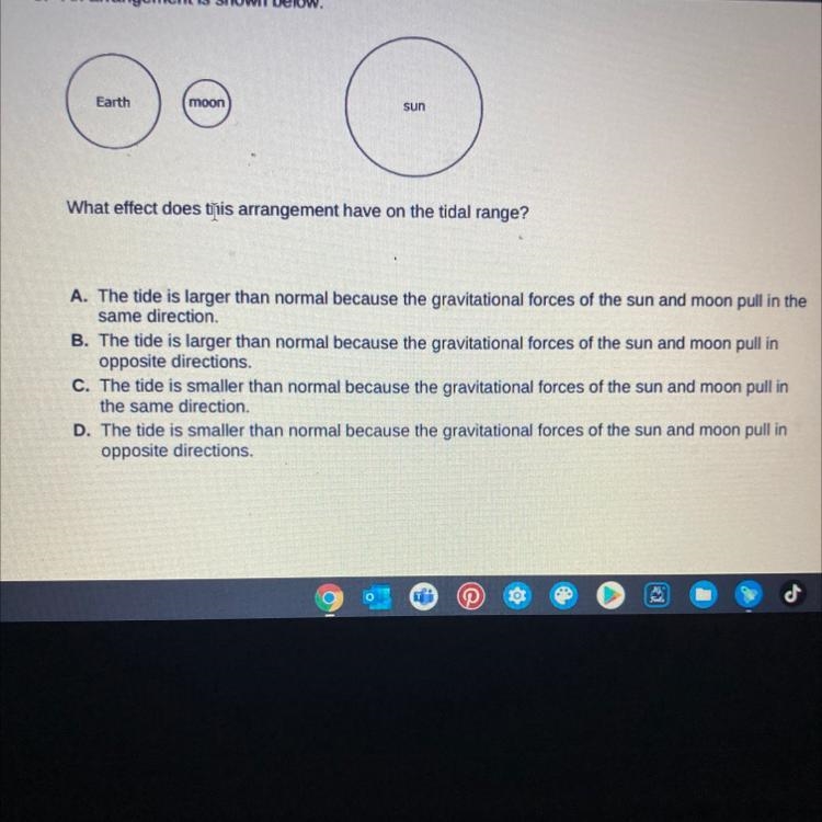 3. An arrangement is shown below. Earth moon sun What effect does this arrangement-example-1