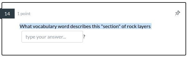 What vocabulary word describes this "section" of rock layers-example-1