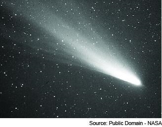 HELP PLEASE ! ! DUE TODAY The picture shows Halley’s comet, which orbits the Sun and-example-1