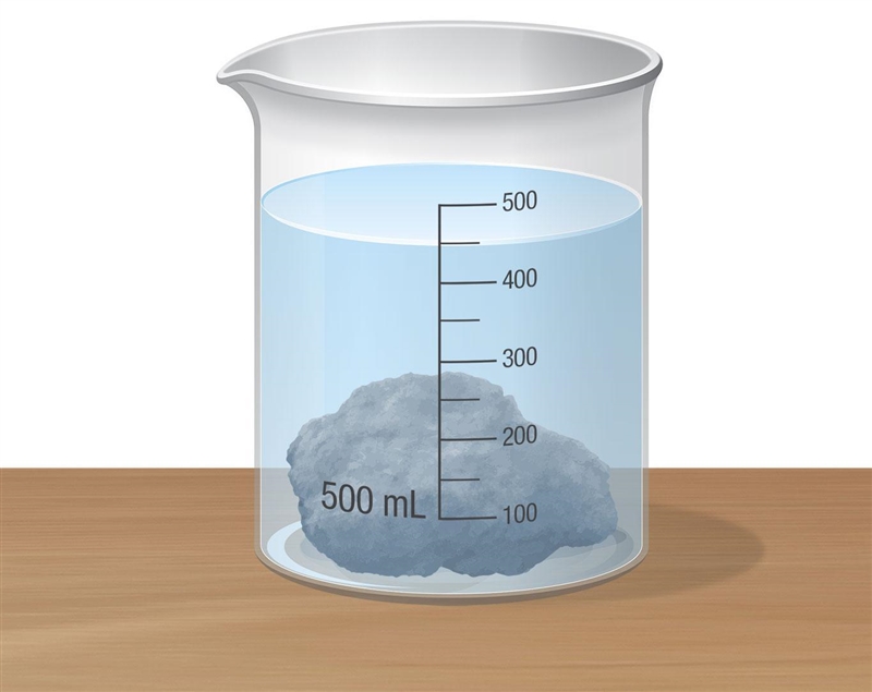 Find the volume of the rock in the images by the amount of water that it displaces-example-1