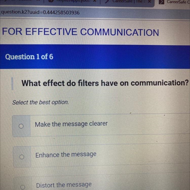 What effect do filters have on communication? Select the best option. Make the message-example-1