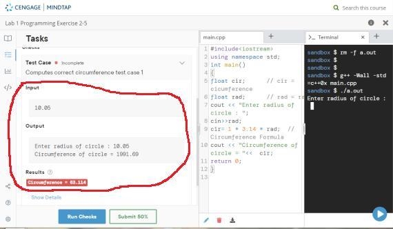 How exactly do you find the circumference by using C++ Programming? I really need-example-1