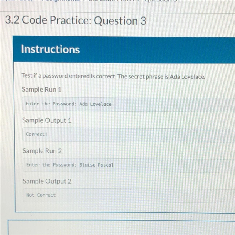 IN A RUSH 3.2 code practice: Question 3-example-1