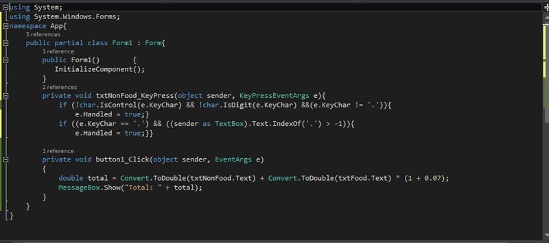 Create an application that determines the final cost of food items and non-food items-example-2